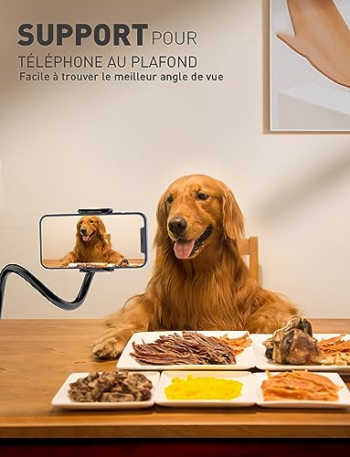 TRYONE Support de Téléphone pour Lit, Bras Flexible à Col de Cygne 90 cm, Support Réglable Compatible iPhone et Smartphones 4,7–7 Pouces – vue 7