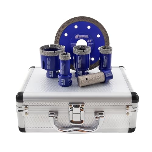 Image of SHDIATOOL Diamond Drill Core Bits Set Milling Bits for Porcelain Hole Saw Cutter for Tile Marble Ceramic Granite Saw Blade Kit 5 /8-inch-11 6pieces
