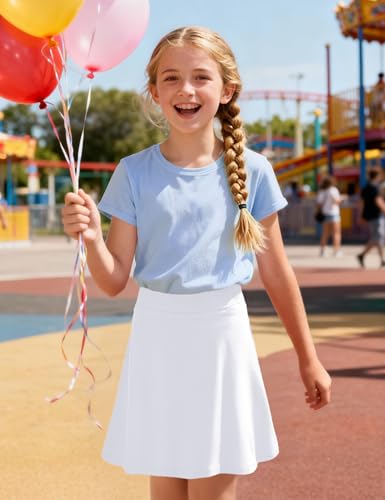 Image of KEREDA Girls Uniform Skirts with Undershorts Casual Stretchy School Skorts