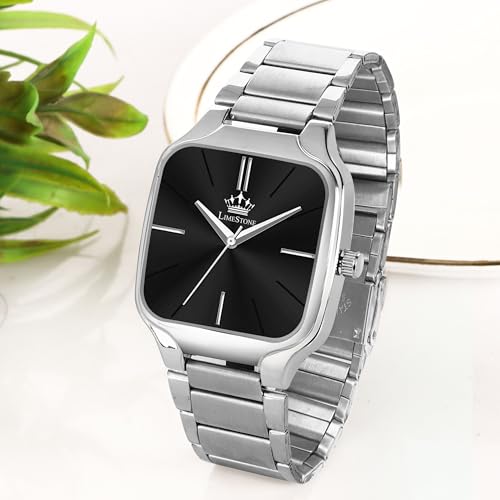 Image of LIMESTONE Classic Series Men Analog Watch - Stainless Steel Mesh Strap with Elegant Dial & Roman Numerals | Quartz Wristwatch for Casual & Formal Wear
