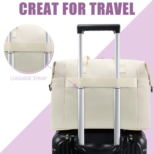 Image of Tuwubi Diaper Bag Tote,Baby Diaper Bag with Pacifier Case Large Travel Diaper Tote Caddy for Mom and Dad Multifunction Large Baby Bag - M-White