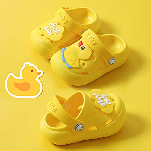 Wzcslm Cartoon Animal Flip Flop Sandals Kids Boys&Girl Hole Shoes Clogs (7-7.5 Toddler, Yellow, Numeric_7) #TOP1