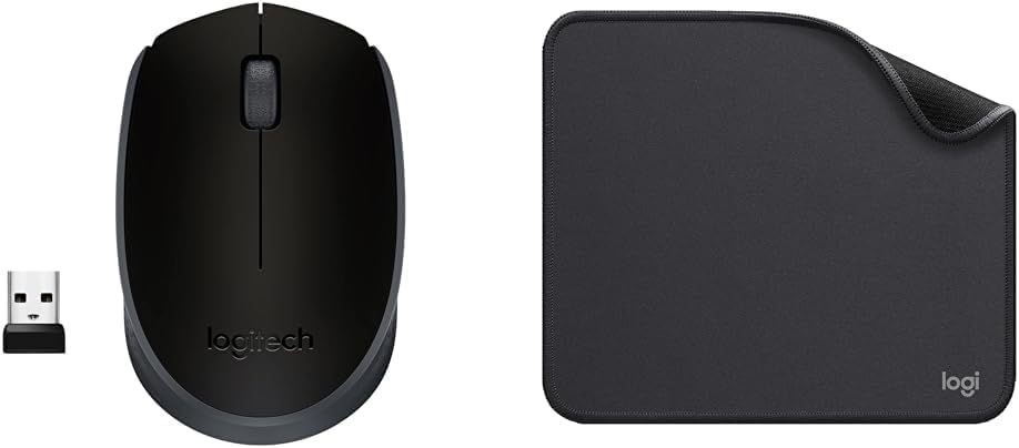 B170 Wireless Mouse, 2.4 GHz with USB Nano Receiver, Optical Tracking, 12-Months Battery Li