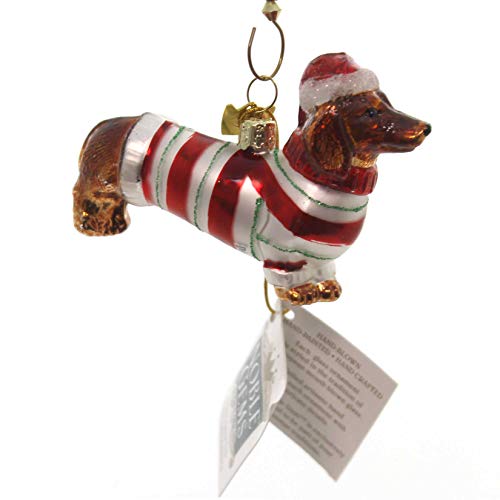 Kurt Adler 3-1/2-Inch Noble Gems Glass Daschund Ornament (YAMNB0313), Christmas