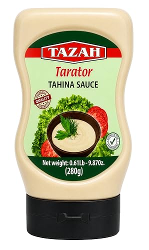 TAZAH Lebanese Tahini Sauce, Tarator Sesame Dressing & Dip, 9.87