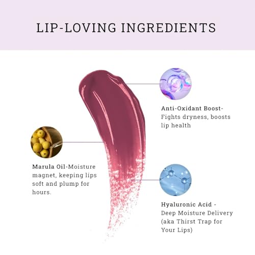 Image of High Glaze Lip Gloss - Barely Blushing | Non‑Sticky Lipgloss for Women |Hydrating Gloss with Marula Oil & Hyaluronic Acid|Tinted Lip Gloss for Plump, Glossy, Long‑Lasting Shine | Mauve Miracles
