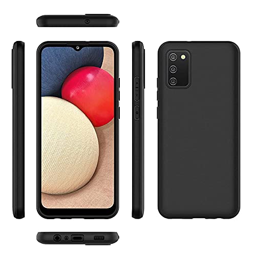 Image of Mobile Back Cover Case for Samsung M02s (Silicone Case|CameraProtection|Black SC1510)