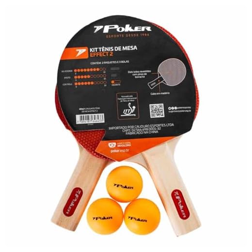 TÊNIS DE MESA CONJUNTO TÊNIS DE MESA EFFECT II - 2 RAQUETES E 3 BOLAS POKER