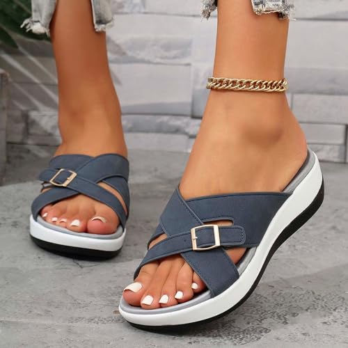 Baskets pantoufles compensées pour pieds larges éliminant les douleurs de marche