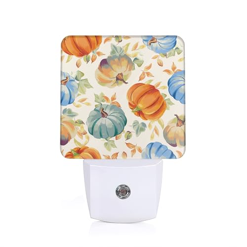 Image of Thanksgiving Pumpkin Night Light, Thanksgiving Fall Night Light Plug into Wall with Dusk to Dawn Sensor, LED Lamp Energy Saving Lights for Men Women Boys Girls,Lamp for Bedroom Bathroom Hallway