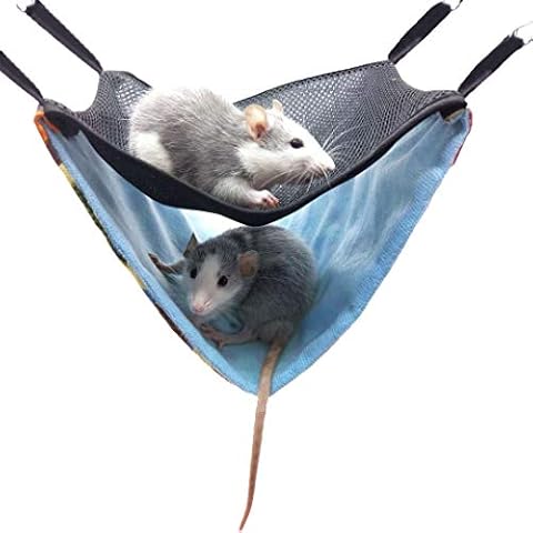 ZOOPOLR Small Pet Animal Hammock, Double Bunkbed Hammock Hanging Bed, Small Animal Cage Toy Accessories for Hamster/Squirrel/Guinea Pig/Chinchillas/Mice/Rats/Mini Dutch Pig Cover