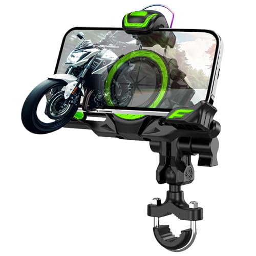 Image of Motorcycle Phone Mount Holder,Bicycle Phone Mount,Metal Extension Arm-Dual Vibration Dampener,Suitable for Handlebar and Rearview Mirror Installation,Clamp for 4.7-7.2 inch Smartphone