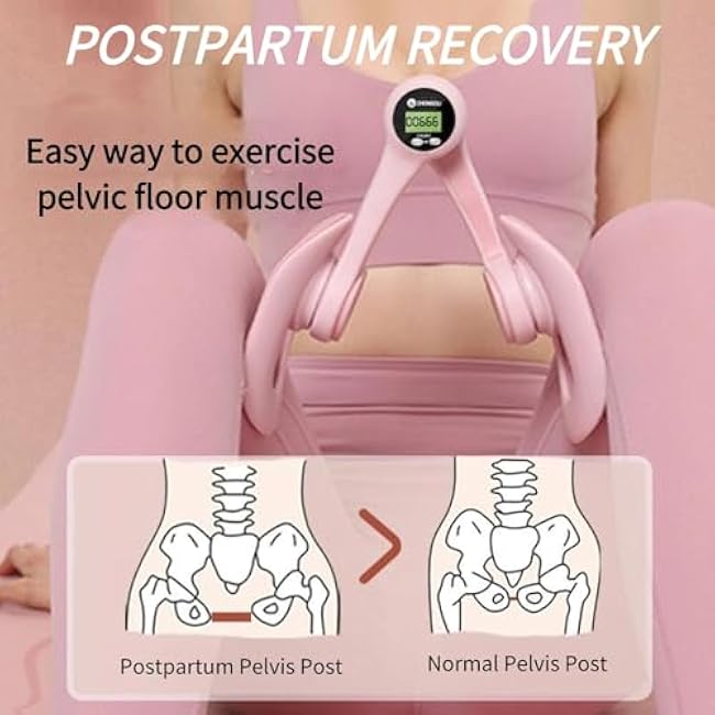 Thigh Master Hip Trainer Kegel Exerciser, Postpartum Pelvic Floor Trainer Woman Rehabilitation, Trimmer Inner Thigh Toner Fitness, Home Workout Equipment for Women Arms Leg Butt Body Exercise