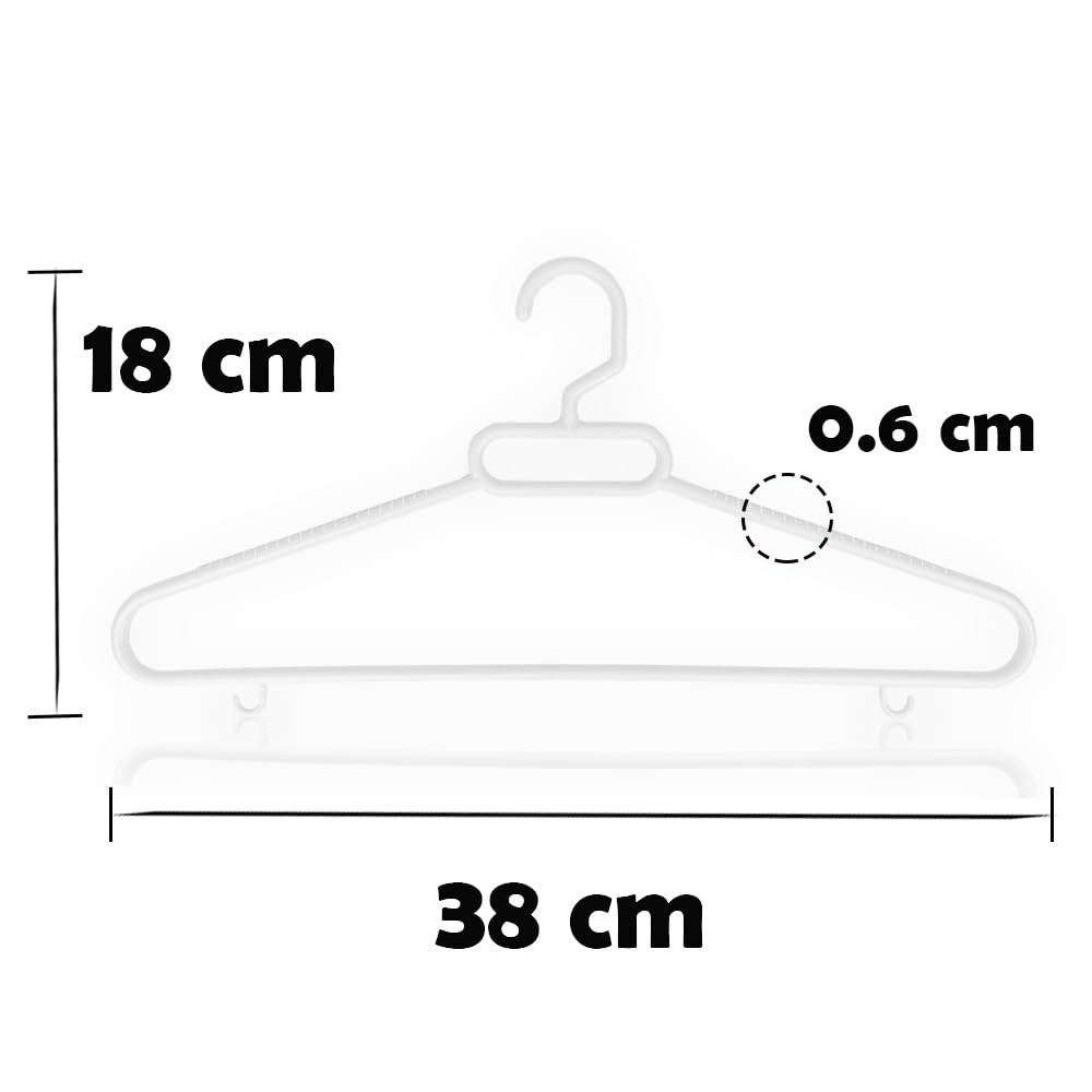 Perchas de Plástico Blanco, Pack 30 Unidades, Perchas Ligeras y duraderas, Percha con Ganchos para Ahorrar Espacio para, Ropa, Trajes, Chaquetas, Camisas, Pantalones, Abrigos