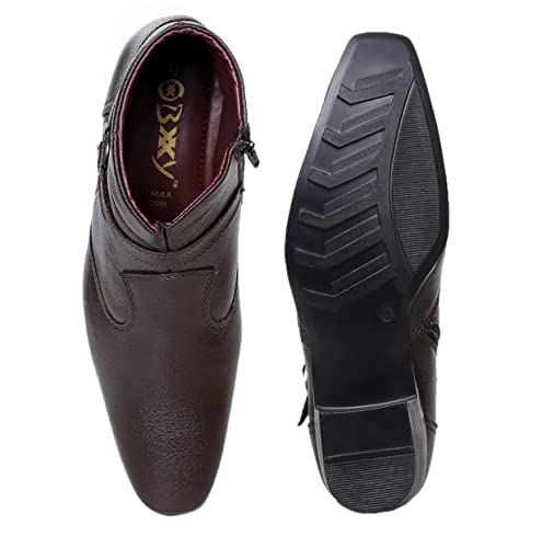Image of BXXY Men's 2 Inch Heel Height Increasing Formal Ring Buckle Zipper Boots