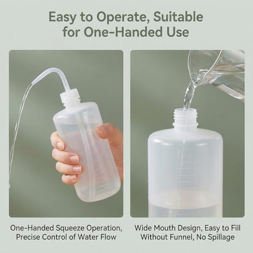 Flacons de lavage 1000 ml PEBD pour l'arrosage de précision des plantes - 6