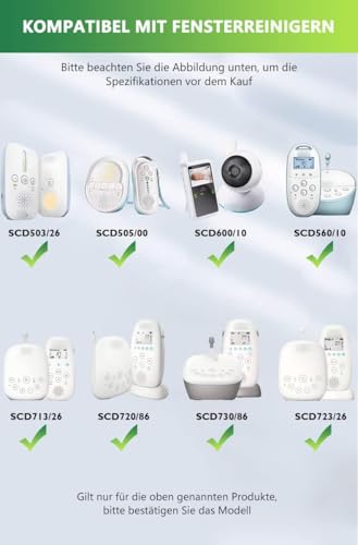 Bouge Ladekabel Kompatibel mit Philips Avent Babyphone SCD503/26, SCD501/00, SCD713/26, SCD600, SCD560 DECT Babyphone 6V Ladegerät Netzteil (Weiß)