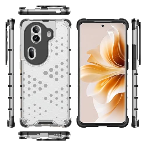 Image of Lustree for Back Cover Shockproof Honeycomb Hard PC Back Cover for Oppo Reno11 Pro 5G -Transparent