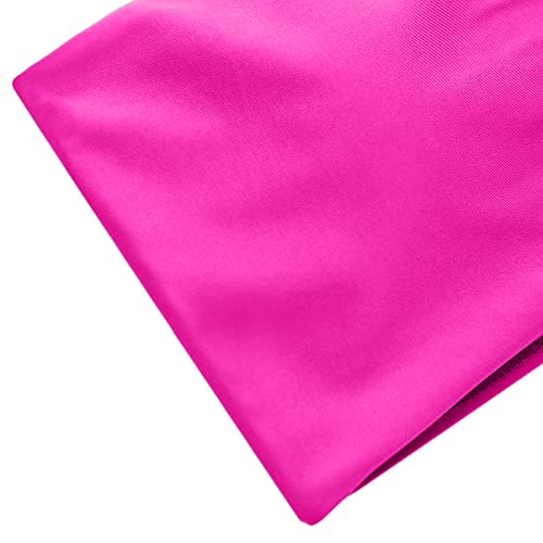 Image of ZAFUL Women's High Cut Bandeau Bikini Set Strapless Solid Color 2 Pieces Bathing Suit Swimsuit (4-Rose Red,S)