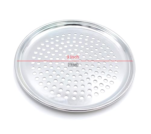 Image of Prime Bakers and Moulders Perforated Pizza Tray for Oven, Round (Aluminum, 9 Inch)