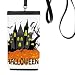 Hallowmas Scary Castle at Night Phone Wallet Purse Hanging Mobile Pouch Black Pocket