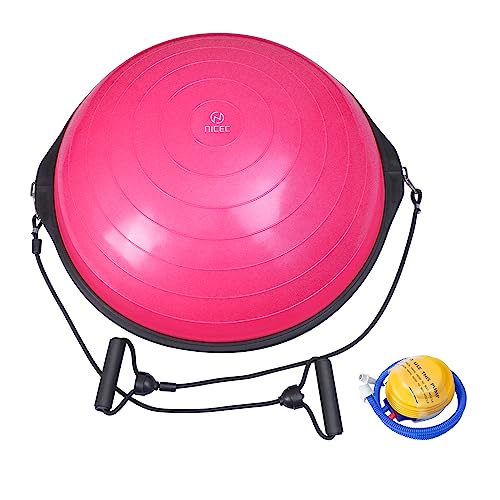 Image of Nice C Balance Ball, Half Ball, Balance Ball, Exercise Workout Trainer, with Resistant Band, Strength Fitness Yoga with Bonus Foot Pump