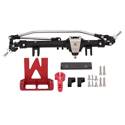 Dilwe 1/10 RC Front Axle CNC Alloy & Hardened Steel Shape for Axial Wraith 90018 90020 90045 RR10 90048 90053 2 Colors RC Accessories(Black)