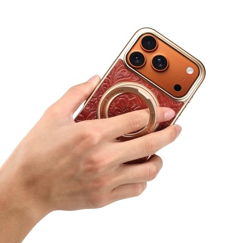 Coque iPhone 15 Pro Max cuir rouge pour regarder vos vidéos de cuisine