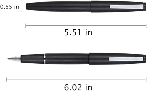 Miniatura 2 de Jinhao 80 - Pluma estilográfica cepillada de fibra negra, punta ultra fina iridio con convertidor de tinta, bolígrafo de escritura suave de diseño