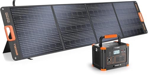 GRECELL 999Wh Solar Generator Kit with 200W Panel, 110V