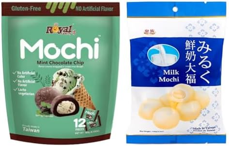 Royal Family Mochi - Korean Cuisine - Glutenous Rice Treats - 2 packs - Halal (MILK/Mint Chocolate Chip)
