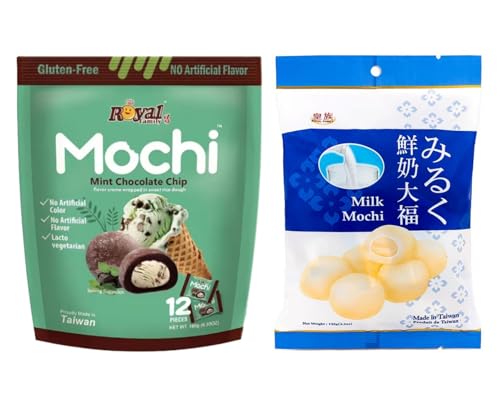 Royal Family Mochi - Korean Cuisine - Glutenous Rice Treats - 2 packs - Halal (MILK/Mint Chocolate Chip)