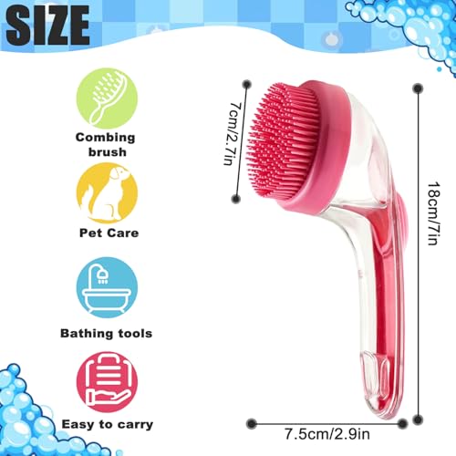 Waschzauber, Hunde Waschbürste mit Seifenspender, Badebürste Hund für die Reinigung mit Seifenspender, Badehund Schönheit Massagebürste, für Hunde und Katzen, Ein-Knopf-Reinigung, Massagen (B)