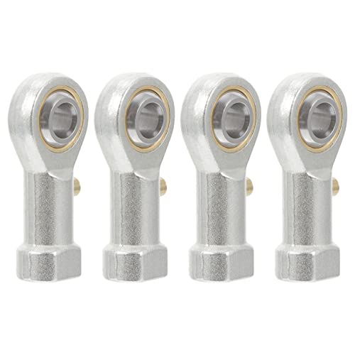 KICHOUSE 4 Pcs Right Hand Rod End Bearing Copper Base Alloy Spherical Plain Bearing Thread Ball Joint Silver Rod End Ball Bearing