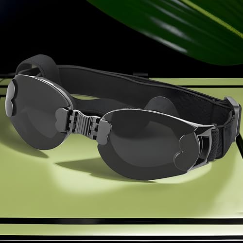 Schwimmbrille für Hunde, Größe M, UV-Schutz, verstellbarer Riemen, faltbar, Haustier-Sonnenbrille für Plateau, Langlauf, Laufen, Skifahren