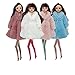 Lance Home 4 Set Abbigliamento Cappotto in Peluche + Scarpe Calze Autoreggenti per 29cm Accessori Elegante Abito da Festa Regalo di Natale per 29cm Bambino Casuale Stile