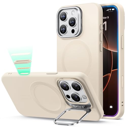 ESR für iPhone 16 Pro Hülle, Silikon Hülle mit Ständer, kompatibel mit MagSafe, integrierter Kameraständer, magnetische ...