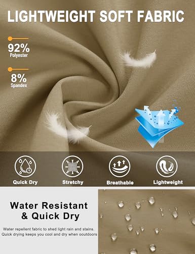 TACVASEN Men's Hiking Cargo Pants with Zipper Pockets Lightweight Quick Dry Water Resistant Travel Athletic Casual Pants4