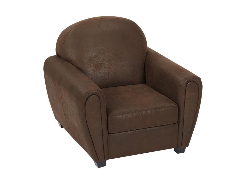 Vente-unique - Canapé 3 Places et Un Fauteuil en Microfibre Aspect Cuir Vieilli Club Victory III