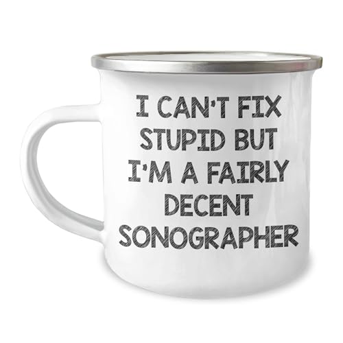Sonographer Gifts from Men, Fairly Decent Father's Day Camping Mug for Sonographer Lovers