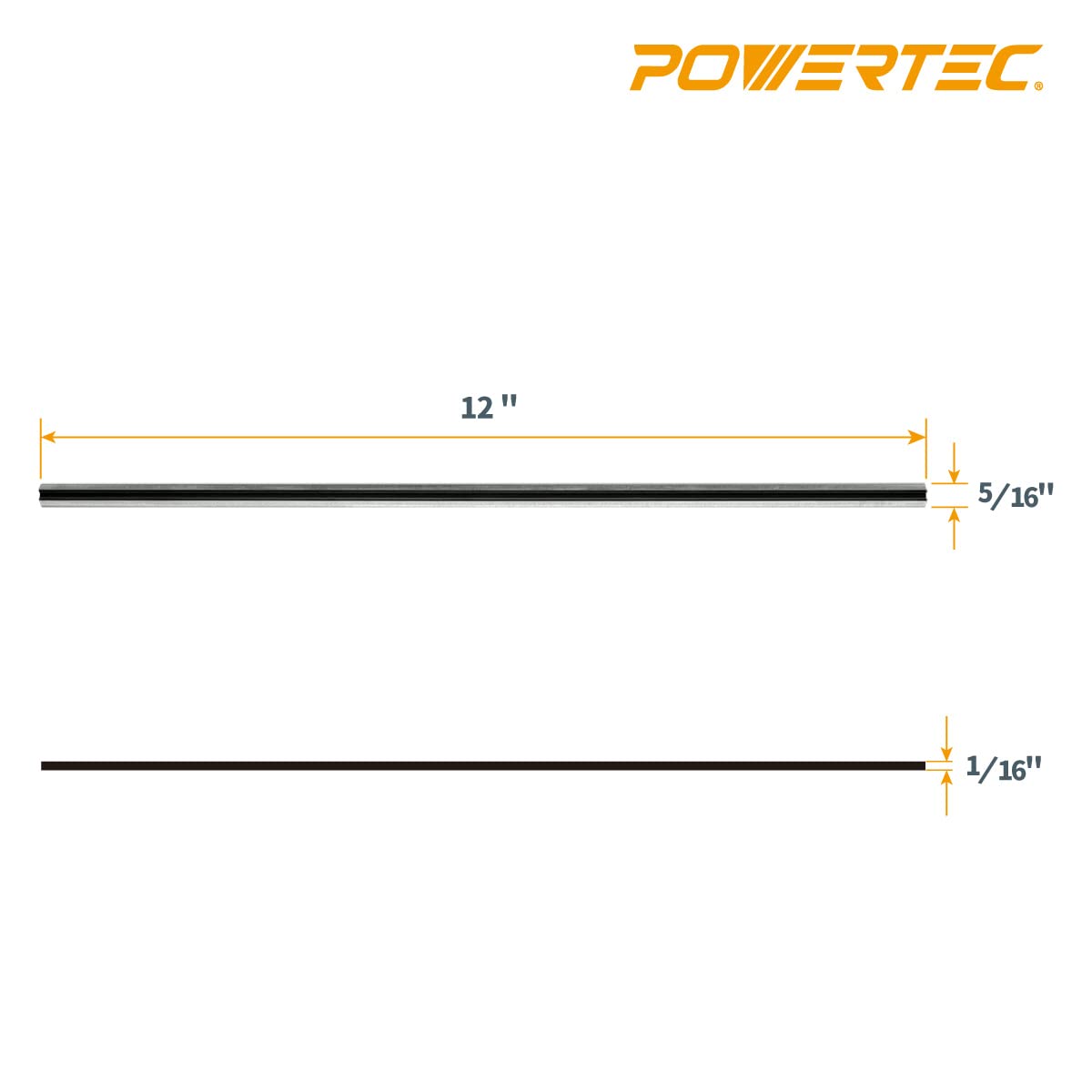 Powertec 128320dd Planer Cuchillas para Makita 2012 and 2012 NB HSS (Pack de 2), 12 "