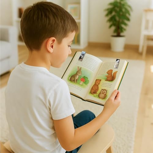 24 Stück Magnetische Lesezeichen Kinder, Lesezeichen Magnetisch, Magnetlesezeichen, Give Aways Kindergeburtstag, Einschulung Geschenk, Geeignet für Jungen- und Mädchenbuchliebhaber