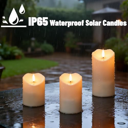 Image of Wondise Rechargeable Solar Candles Outdoor Waterproof IP65
