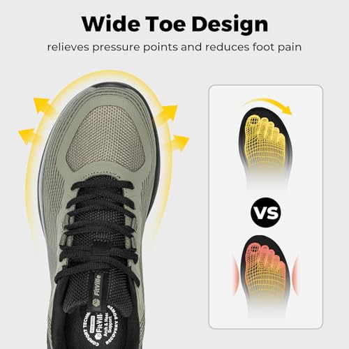 Image of FitVille Mens Walking Shoes Wide Width Lightweight Cushioned Workout Sneakers Pain Relief