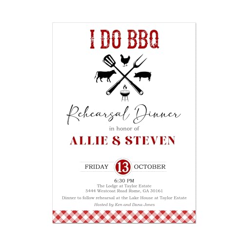 BBQ Rehearsal Dinner Invitation, I DO BBQ