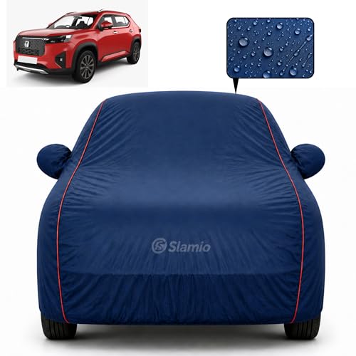 Image of Premium 100% Waterproof Car Cover for Honda's Elevate 2023-2026 Models All-Weather, UV & Dust Protection | Heavy-Duty 3-Layer Fabric | Custom Fit with Mirror & Antenna Pockets | Navy Blue