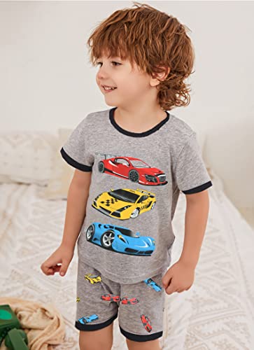 DDSOL Toddler Boys Pajamas Summer Pjs Kids Short Sets Baby Sleepwear Truck Car Soccer Jammies 2-7 Years2