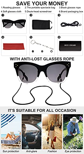 Occi Chiari Reader Sunglasses 2.25 For Women Oversized Reading Sunglasses Uv Protection Outdoor 0.5 0.75 1.0 1.25 1.5 1.75 2.0 2.25 2.5 2.75 3.0 3.25 3.5 3.75 4.0 #TOP5