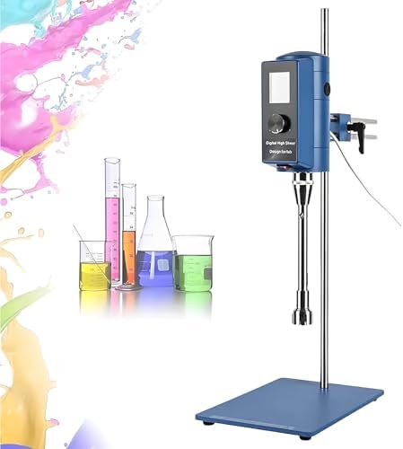 500W High Shear Homogenizer - 2000-28000rpm Digital Mixer Emulsification Machine for Lab & Cosmetic Mixing, LCD Display Emulsifier, Homogenize & Dispersion Equipment, 36G
