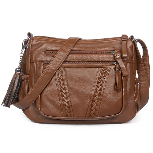Image of VOLGANIK ROCK Crossbody Bag for Women with Tassel Ladies Soft PU leather Purses and Handbag Pocketbooks